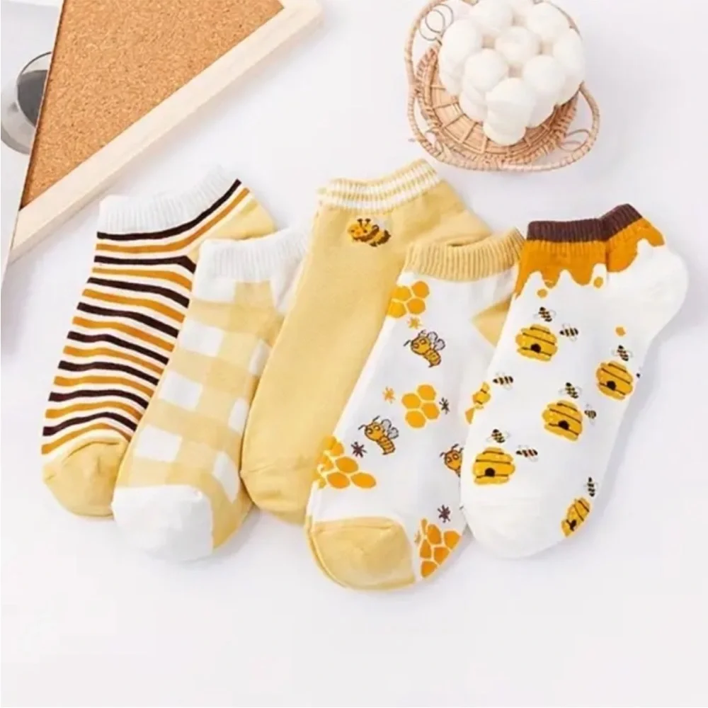 Bumblebee Hives and Stripes Socks 5 pack